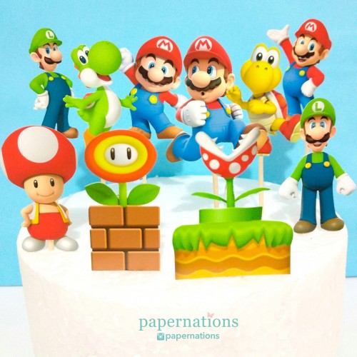 Super Mario Bros Cupcake Toppers